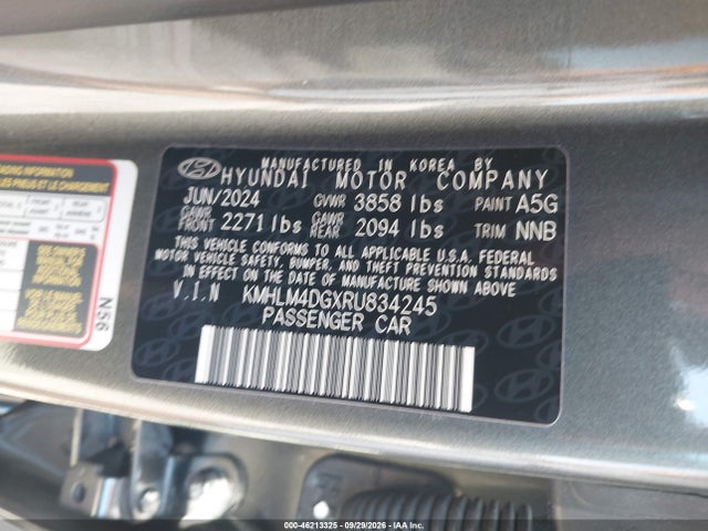 Hyundai ELANTRA SEL 2024 KMHLM4DGXRU834245 Image 9