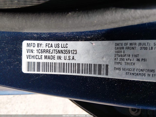 RAM 1500 Laramie 2022 1C6RREJT5NN359123 Image 9