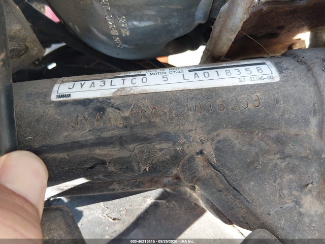 46213416 :رقم المزاد ، JYA3LTC05LA018358 vin ، 1990 Yamaha Yx600 مزاد بيع