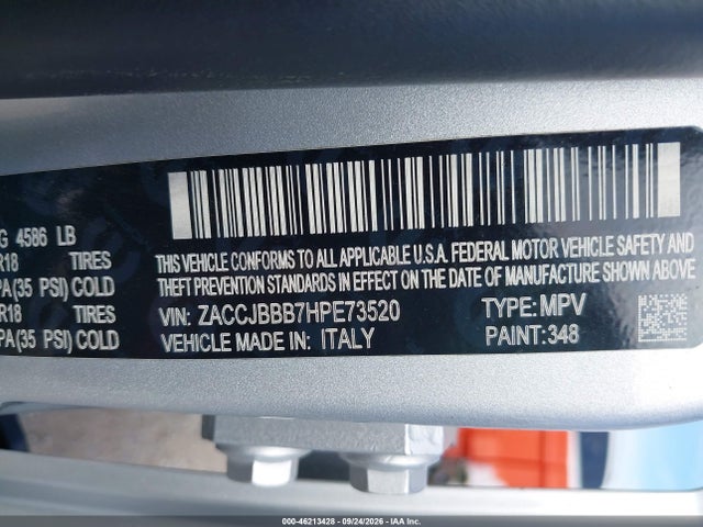 Aukcja sprzedaży 2017 Jeep Renegade Latitude 4x4, vin: ZACCJBBB7HPE73520, numer aukcji: 46213428