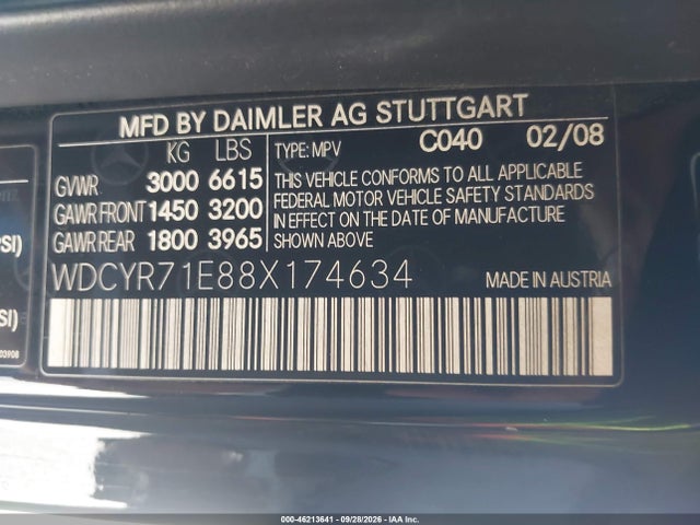 Aukcja sprzedaży 2008 Mercedes-benz G 55 Amg 4matic, vin: WDCYR71E88X174634, numer aukcji: 46213641
