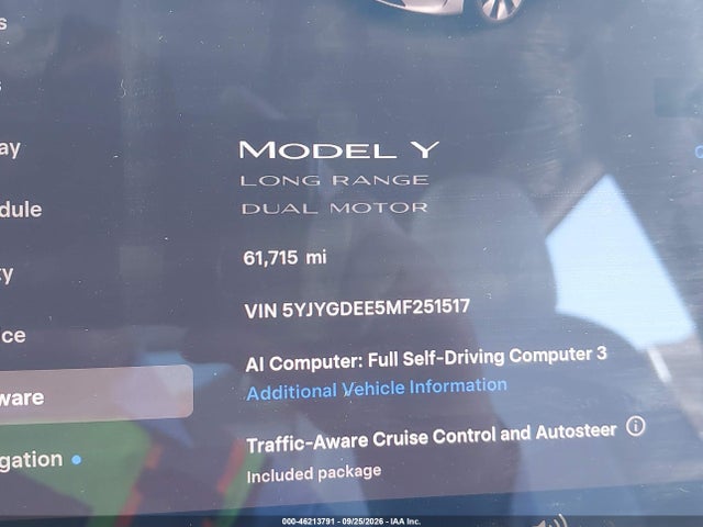 5YJYGDEE5MF251517 Tesla Model Y Long Range Dual Motor All-wheel Drive
