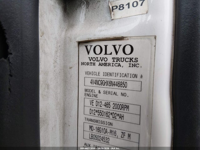 Aukcja sprzedaży 2006 Volvo Vn, vin: 4V4NC9GHX6N446850, numer aukcji: 46213855