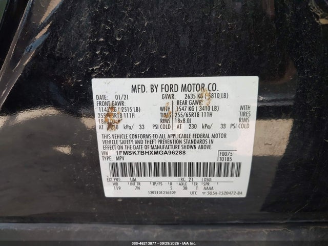 Ford Explorer 2021 1FMSK7BHXMGA96288 Image 4