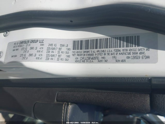 2015 Jeep Cherokee Latitude მანქანა იყიდება აუქციონზე, vin: 1C4PJLCS8FW628761, აუქციონის ნომერი: 46213965