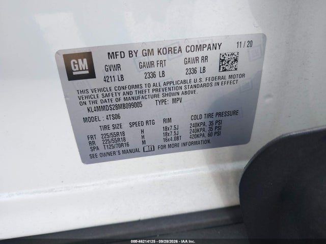 Продаж на аукціоні авто 2021 Buick Encore Gx Fwd Select, vin: KL4MMDS28MB099005, номер лоту: 46214125