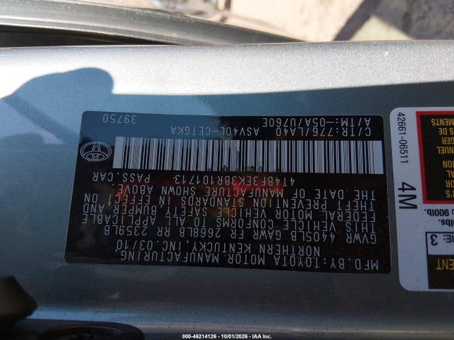 Aukcja sprzedaży 2011 Toyota Camry Xle, vin: 4T4BF3EK3BR101713, numer aukcji: 46214126