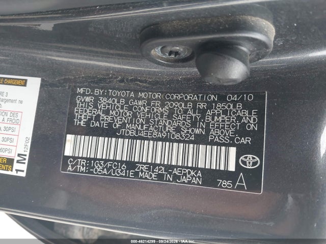46214299 :رقم المزاد ، JTDBU4EE8A9108324 vin ، 2010 Toyota Corolla Le مزاد بيع
