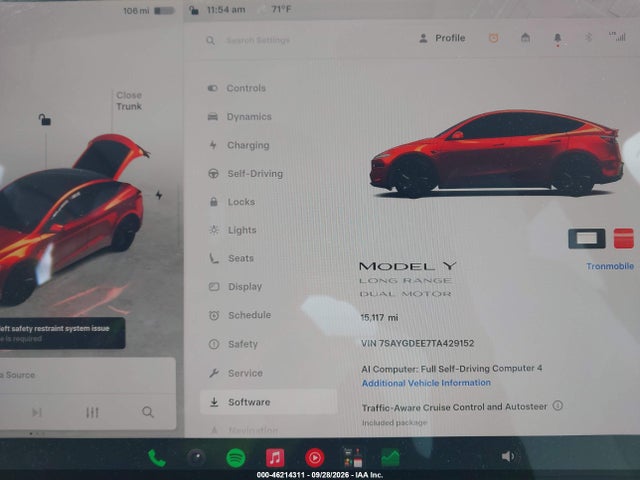 Продаж на аукціоні авто 2026 Tesla Model Y All-wheel Drive/long Range Launch Series/premium All-wheel Drive, vin: 7SAYGDEE7TA429152, номер лоту: 46214311