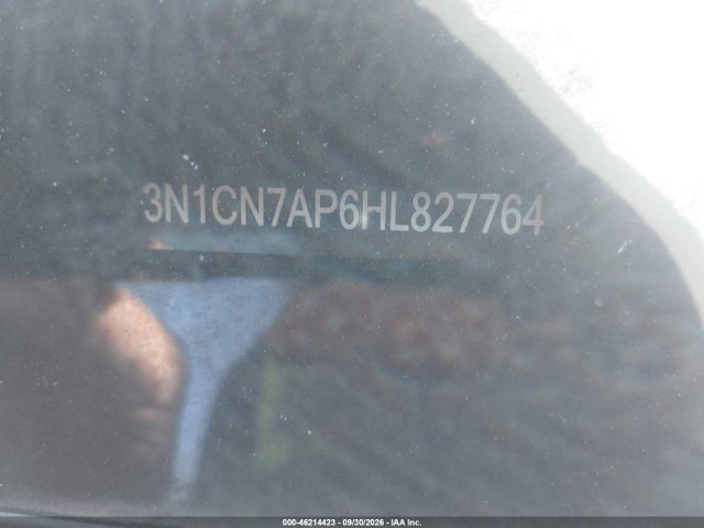 Продаж на аукціоні авто 2017 Nissan Versa 1.6 Sv, vin: 3N1CN7AP6HL827764, номер лоту: 46214423