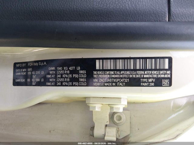 Jeep Renegade Latitude 2016 ZACCJABT9GPC47321 Image 9