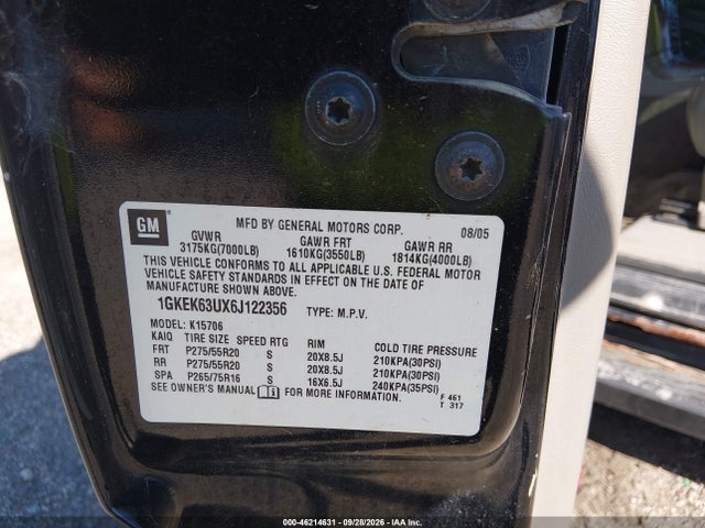 46214631 :رقم المزاد ، 1GKEK63UX6J122356 vin ، 2006 Gmc Yukon Denali مزاد بيع