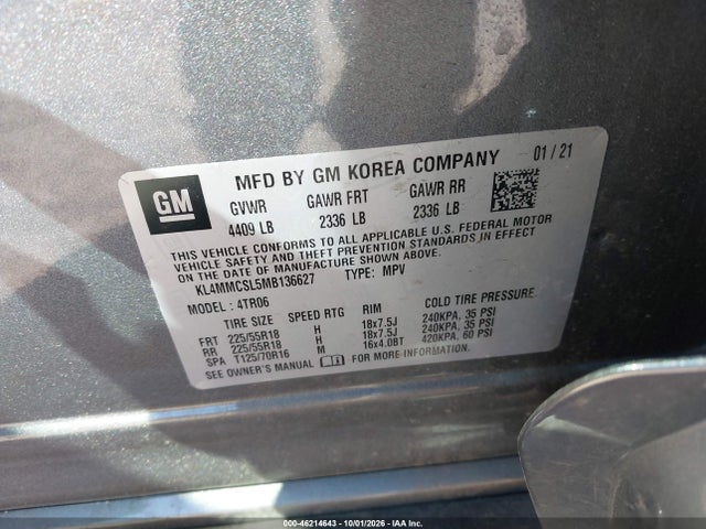 Продаж на аукціоні авто 2021 Buick Encore Gx Awd Preferred, vin: KL4MMCSL5MB136627, номер лоту: 46214643