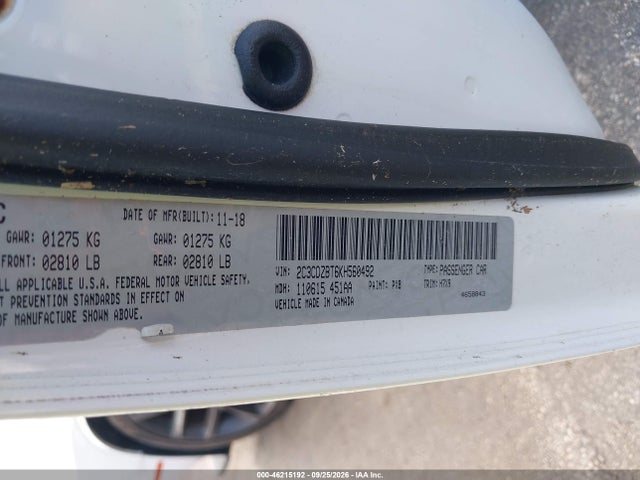 46215192 :رقم المزاد ، 2C3CDZBT6KH560492 vin ، 2019 Dodge Challenger R/t مزاد بيع