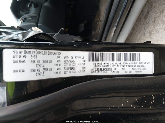 Aukcja sprzedaży 2004 Jeep Grand Cherokee Overland, vin: 1J8GW68J64C256198, numer aukcji: 46215272