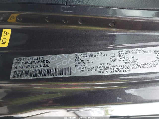 Продажа на аукционе авто 2025 Jeep Wrangler 4-door Sahara 4x4, vin: 1C4PJXEN5SW592455, номер лота: 46215287