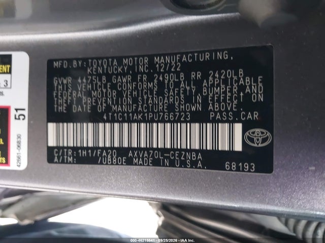 Toyota CAMRY LE 2023 4T1C11AK1PU766723 Image 9