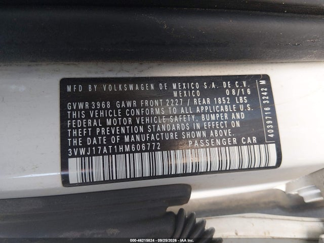 Продажа на аукционе авто 2017 Volkswagen Beetle 1.8t Se, vin: 3VWJ17AT1HM606772, номер лота: 46215824