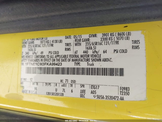 Ford Transit 2015 1FTNE1CM3FKA99423 Image 9