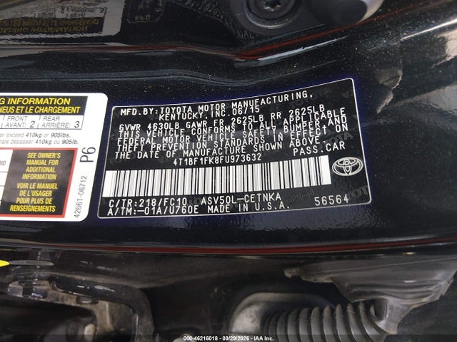Продаж на аукціоні авто 2015 Toyota Camry Le, vin: 4T1BF1FK8FU973632, номер лоту: 46216018