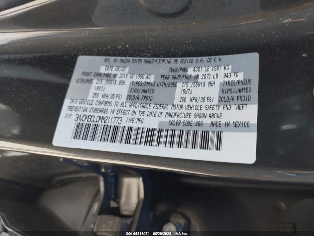 2021 Mazda Cx-30 Preferred მანქანა იყიდება აუქციონზე, vin: 3MVDMBCL0MM211773, აუქციონის ნომერი: 46216071