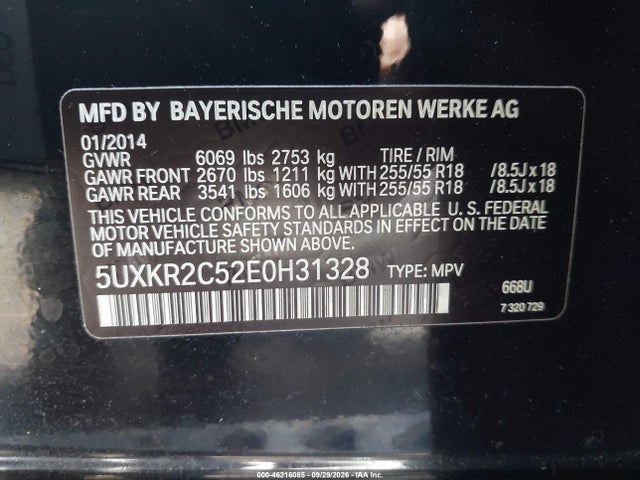 Aukcja sprzedaży 2014 Bmw X5 Sdrive35i, vin: 5UXKR2C52E0H31328, numer aukcji: 46216085