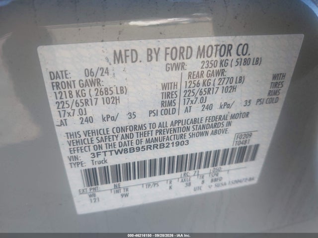 Ford Maverick Xl 2024 3FTTW8B95RRB21903 Image 9