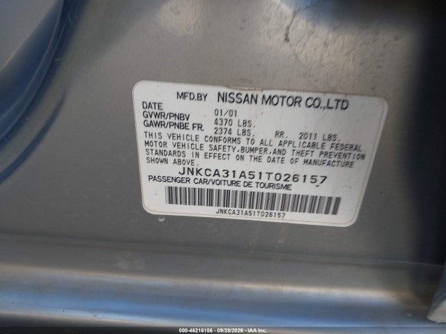 Продажа на аукционе авто 2001 Infiniti I30 Luxury, vin: JNKCA31A51T026157, номер лота: 46216156
