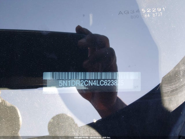 46216169 :رقم المزاد ، 5N1DR2CN4LC623825 vin ، 2020 Nissan Pathfinder Sl 2wd مزاد بيع