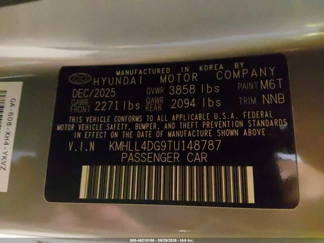 Продажа на аукционе авто 2026 Hyundai Elantra Se, vin: KMHLL4DG9TU148787, номер лота: 46216186