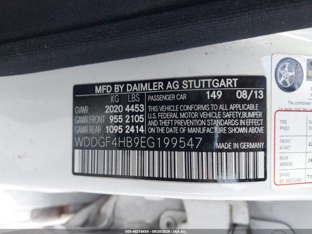 Aukcja sprzedaży 2014 Mercedes-benz C 250 Sport, vin: WDDGF4HB9EG199547, numer aukcji: 46216454