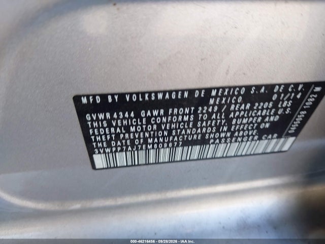 Продажа на аукционе авто 2014 Volkswagen Jetta Sportwagen 2.5l S, vin: 3VWPP7AJ7EM609677, номер лота: 46216456