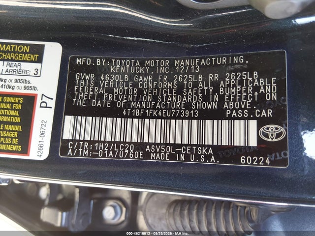 Toyota CAMRY SE 2014 4T1BF1FK4EU773913 Image 9