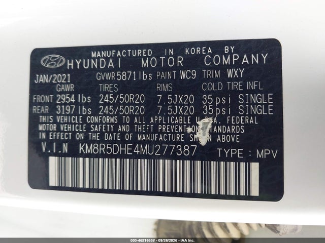 Hyundai Palisade Limited 2021 KM8R5DHE4MU277387 Image 9