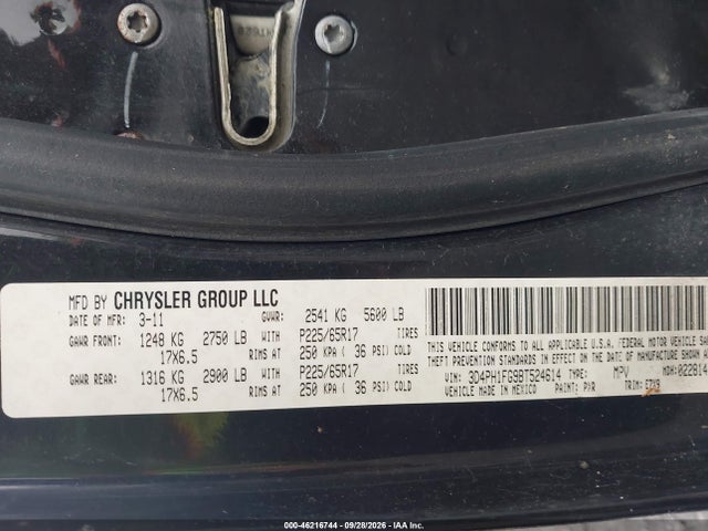 Продаж на аукціоні авто 2011 Dodge Journey Mainstreet, vin: 3D4PH1FG9BT524614, номер лоту: 46216744