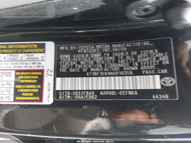 Aukcja sprzedaży 2010 Toyota Camry, vin: 4T1BF3EK9AU010356, numer aukcji: 46216855