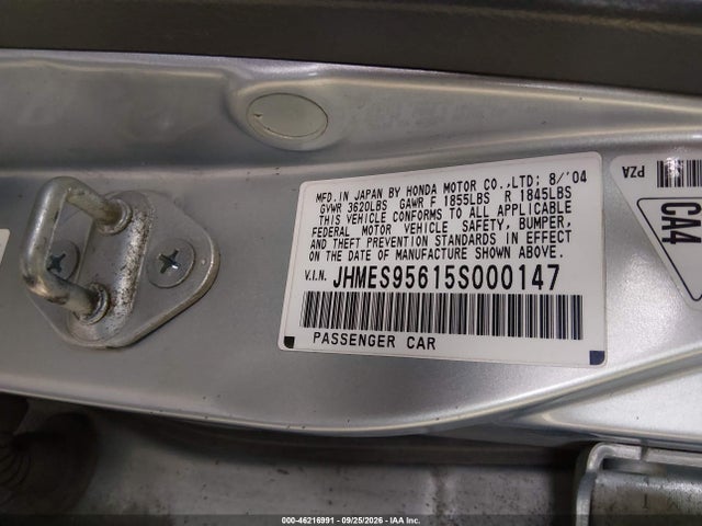 Продаж на аукціоні авто 2005 Honda Civic Hybrid, vin: JHMES95615S000147, номер лоту: 46216991