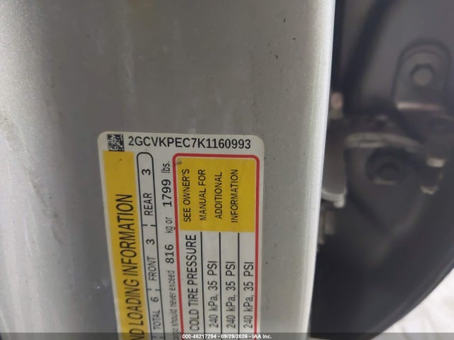 Aukcja sprzedaży 2019 Chevrolet Silverado 1500 Ld Lt, vin: 2GCVKPEC7K1160993, numer aukcji: 46217294
