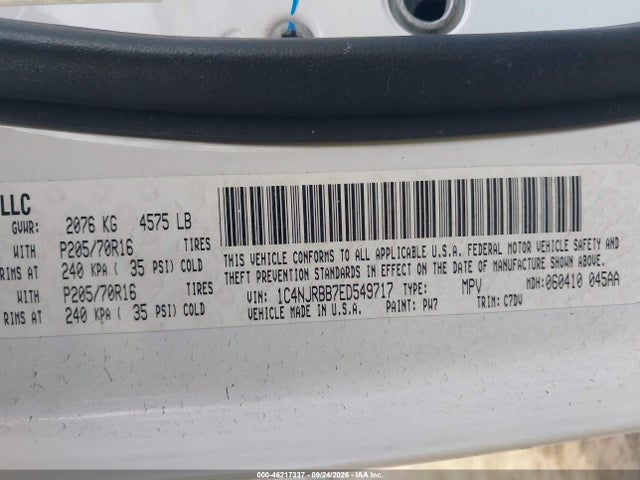Продаж на аукціоні авто 2014 Jeep Patriot Sport, vin: 1C4NJRBB7ED549717, номер лоту: 46217337