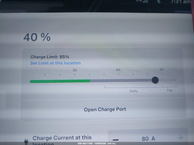 2014 Tesla Model S P85 მანქანა იყიდება აუქციონზე, vin: 5YJSA1H1XEFP56968, აუქციონის ნომერი: 46217350