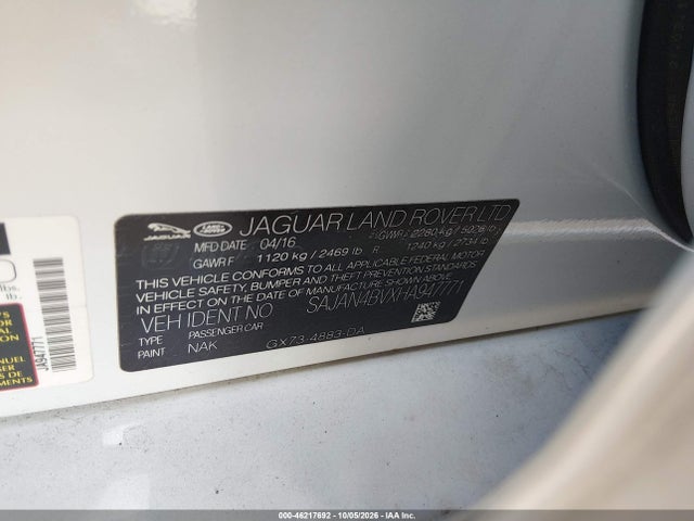 Продажа на аукционе авто 2017 Jaguar Xe 35t First Edition, vin: SAJAN4BVXHA947771, номер лота: 46217692