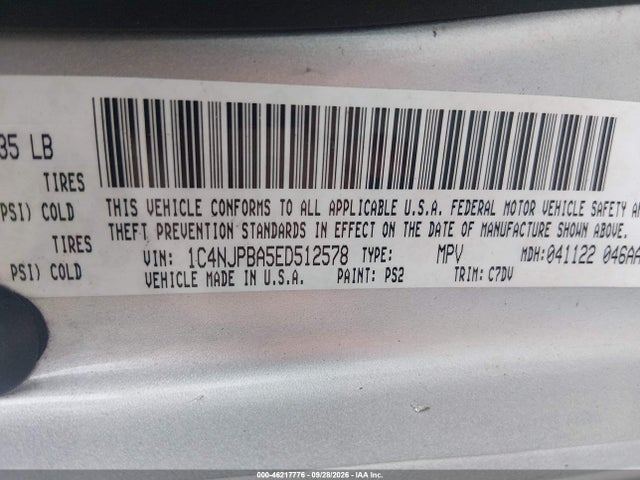 Продаж на аукціоні авто 2014 Jeep Patriot Sport, vin: 1C4NJPBA5ED512578, номер лоту: 46217776