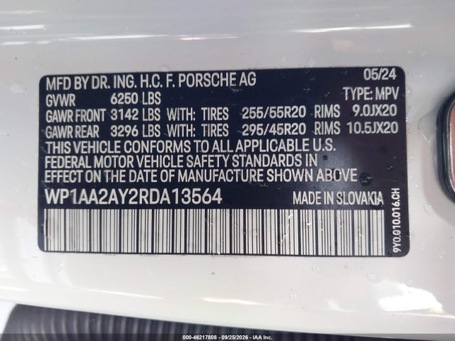 Porsche Cayenne 2024 WP1AA2AY2RDA13564 Image 9