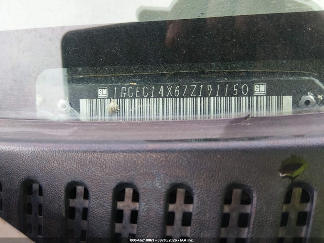 46218061 :رقم المزاد ، 1GCEC14X67Z191150 vin ، 2007 Chevrolet Silverado 1500 Classic Work Truck مزاد بيع