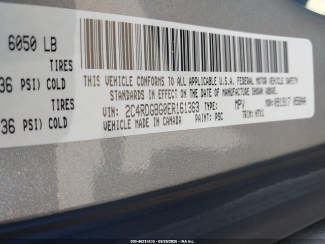 Aukcja sprzedaży 2014 Dodge Grand Caravan American Value Pkg, vin: 2C4RDGBG0ER161363, numer aukcji: 46218405