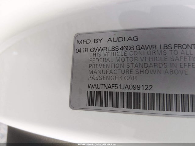 Продаж на аукціоні авто 2018 Audi A5 2.0t Premium, vin: WAUTNAF51JA099122, номер лоту: 46218409