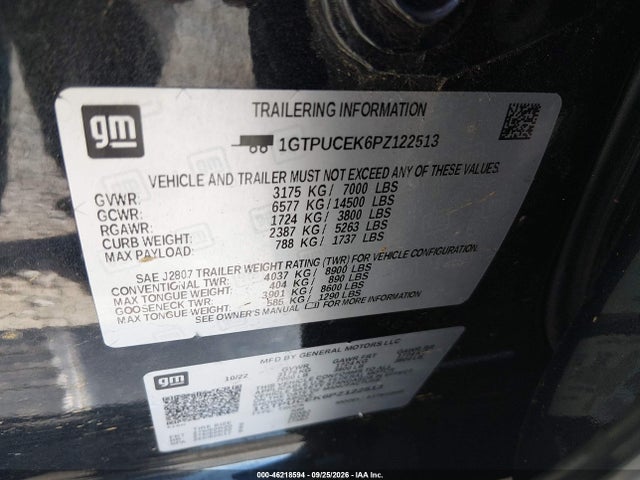 Продажа на аукционе авто 2023 Gmc Sierra 1500 4wd  Short Box Elevation With 3sb, vin: 1GTPUCEK6PZ122513, номер лота: 46218594