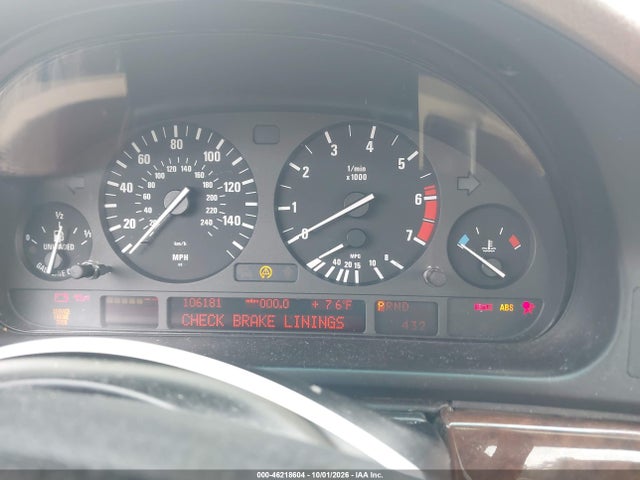2001 Bmw 540ia მანქანა იყიდება აუქციონზე, vin: WBADN63401GM71964, აუქციონის ნომერი: 46218604