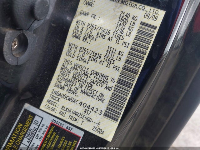 Продаж на аукціоні авто 2010 Nissan Frontier Pro-4x, vin: 1N6AD0CW0AC404423, номер лоту: 46218688