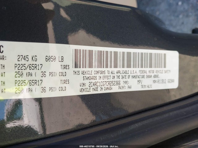 Aukcja sprzedaży 2012 Chrysler Town & Country Touring-l, vin: 2C4RC1CG7CR252366, numer aukcji: 46218785